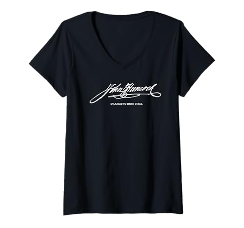 Damen Unterschrift der Unabhängigkeitserklärung T-Shirt mit V-Ausschnitt Damen Unterschrift der Unabhängigkeitserklärung T-Shirt mit V-Ausschnitt von US Revolutionary War History 1776