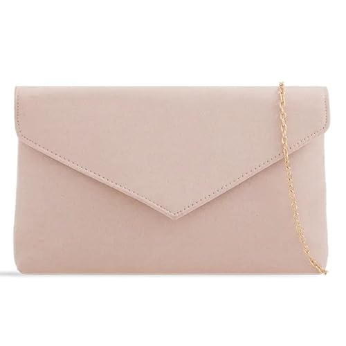 Handtasche aus Wildlederimitat, Umschlag-Stil, Umhängetasche, Brautschmuck, Abschlussball, Hochzeit, Abend, Party, Handtasche, nude, medium von UShopUK