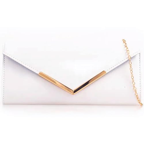 UShopUK Clutch / Handtasche, Wildleder, einfarbig, für Brautball, Hochzeit, Abend, Party, Handtasche, weiß, medium von UShopUK