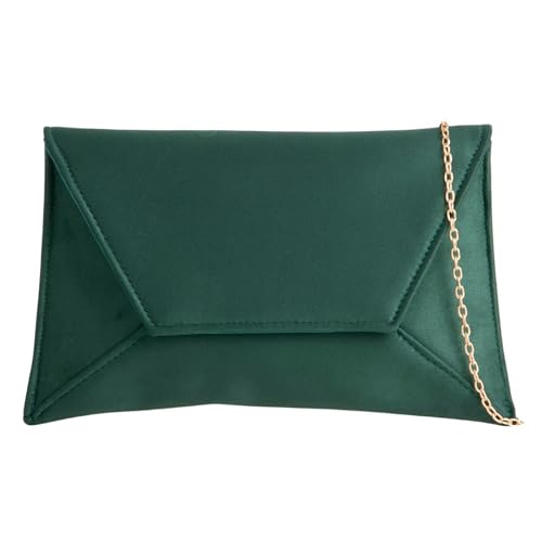 UShopUK Clutch / Handtasche aus Wildleder, dunkelgrün, medium von UShopUK