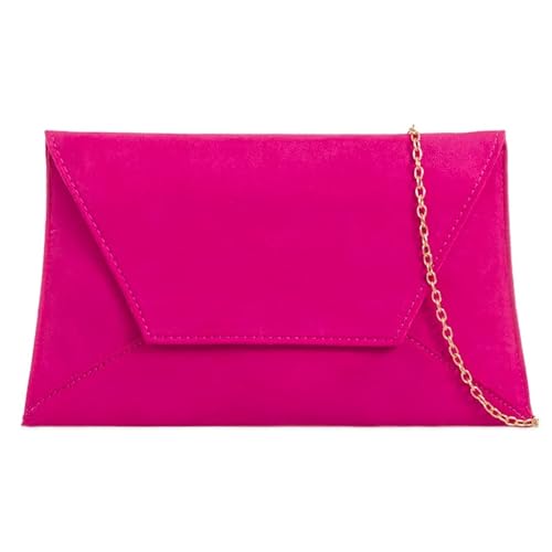 UShopUK Clutch / Handtasche aus Wildleder, fuchsia pink, medium von UShopUK