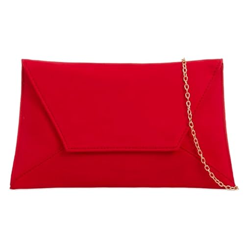 UShopUK Clutch / Handtasche aus Wildleder, rot, medium von UShopUK