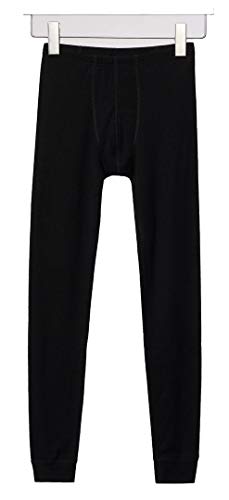 UTENOS 100% Merinowolle Ultra Soft Lange Hose Unterhose für Jungen (Schwarz, 134-140) von UTENOS