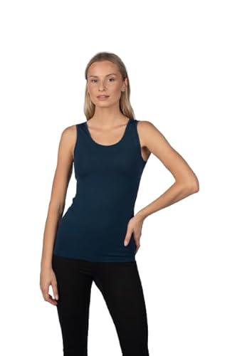 UTENOS Damen Tank Top Frau ärmellos Funktionsunterwäsche aus Merino Wolle und Lyocell (DE/NL/SE/PL, Alphanumerisch, S, Regular, Regular, Blau) von UTENOS