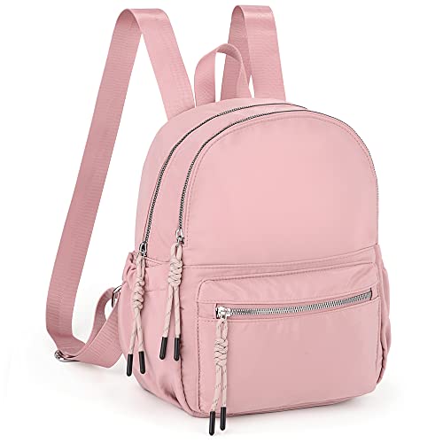 UTO Rucksack Damen Schule Wasserdichter 14 Zoll Laptop Schulrucksack für Mädchen Jungen Teenager Freizeit Wandern Daypack Einfarbiger Backpack Laotoptasche Klassischer Fashion Tagesrucksack Rosa von UTO