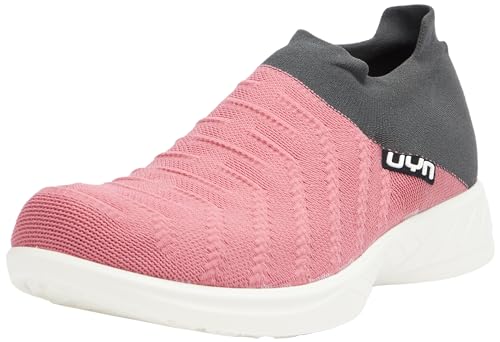 UYN Damen 3D Ribs Sneaker, Pink/Charcoal, 35 EU von UYN