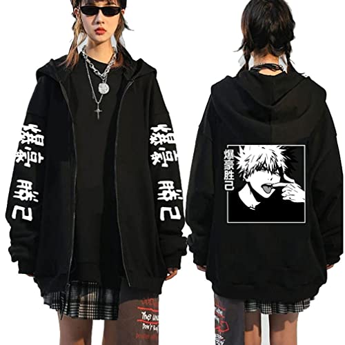 Ubeisy Anime Manga Zip-up Hoodie Bakugou Deku Kapuzenpullover Cosplay Freizeit Anime Gedruckt Herren Damen Jacke,004C,S1 von Ubeisy