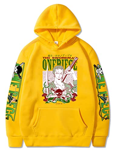 Ubeisy Symish Anime Pullover One Piece Cartoon Druck Luffy Zoro Ace Chopper Coole Sweatshirt Kinder Bequemes Fantasie Hoodie,005yellow,XS1 von Ubeisy