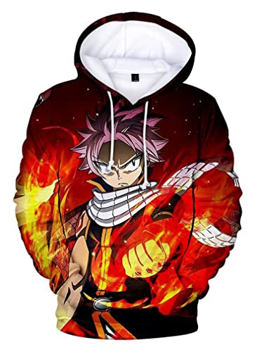 Unisex Kapuzenpullover 3D Druck Anime Hoodie Trendiges Pullover mit Manga Figur Natsu Lucy Erza für Herren und Damen,12826,L1 von Ubeisy