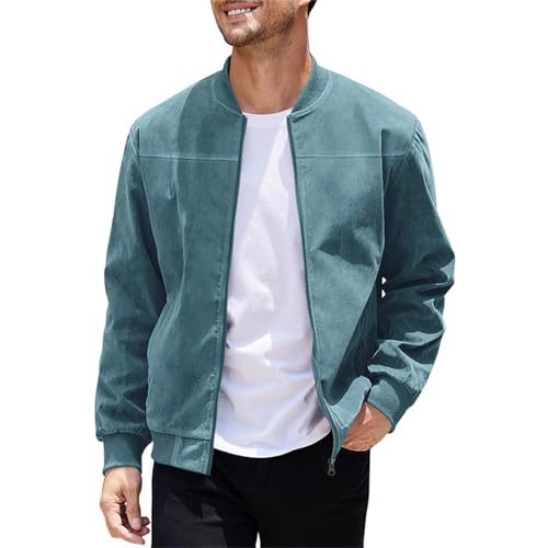 Udbeksid 2024 Herren Leichte Dünne Bomberjacke Jacke aus Hirschleder mit Ärmeltasche Blouson Jacke Übergangsjacke Stehkragen US Fliegerjacke mit Innentasche Udbeksid 2024 Herren Leichte Dünne Bomberjacke Jacke aus Hirschleder mit Ärmeltasche Blouson Jacke Übergangsjacke Stehkragen US Fliegerjacke mit Innentasche von Udbeksid