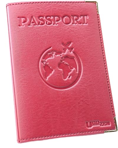 Ugozen Schutzhülle für Reisepass, Geldbörse, Reisepass, hergestellt in Frankreich, Schutz für Reisedokumente, Geldscheine, Geldscheine, Bordkarten, Kreditkarten., bordeaux von Ugozen