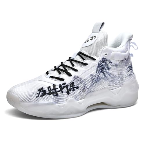 Uhclrr Herren Basketball Schuhe Gym Sportschuhe Anti Rutsch Basketball Schuhe Outdoor Jungen Basketball Schuhe(36 EU, White) von Uhclrr