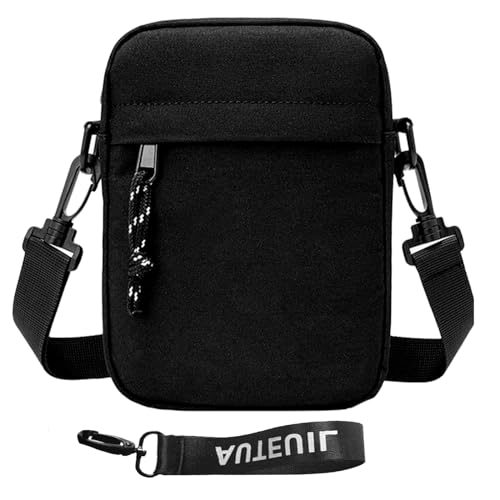 Uirheurd Umhängetasche Herren Klein Kleine Umhängetasche Für Herren Mit Dekoratives Band Umhängetasche Schultertasche Messenger Bag Herren Handy Schultertaschen von Uirheurd