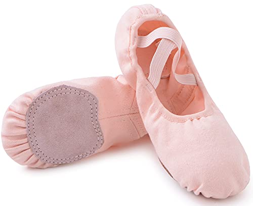 Ballettschuhe Kinder Tanzschuhe Damen Ballett Ballerina Schuhe Frauen Weich Ballettschläppchen Mädchen für Tanzen Gymnastik Pink 26 von Ulicox