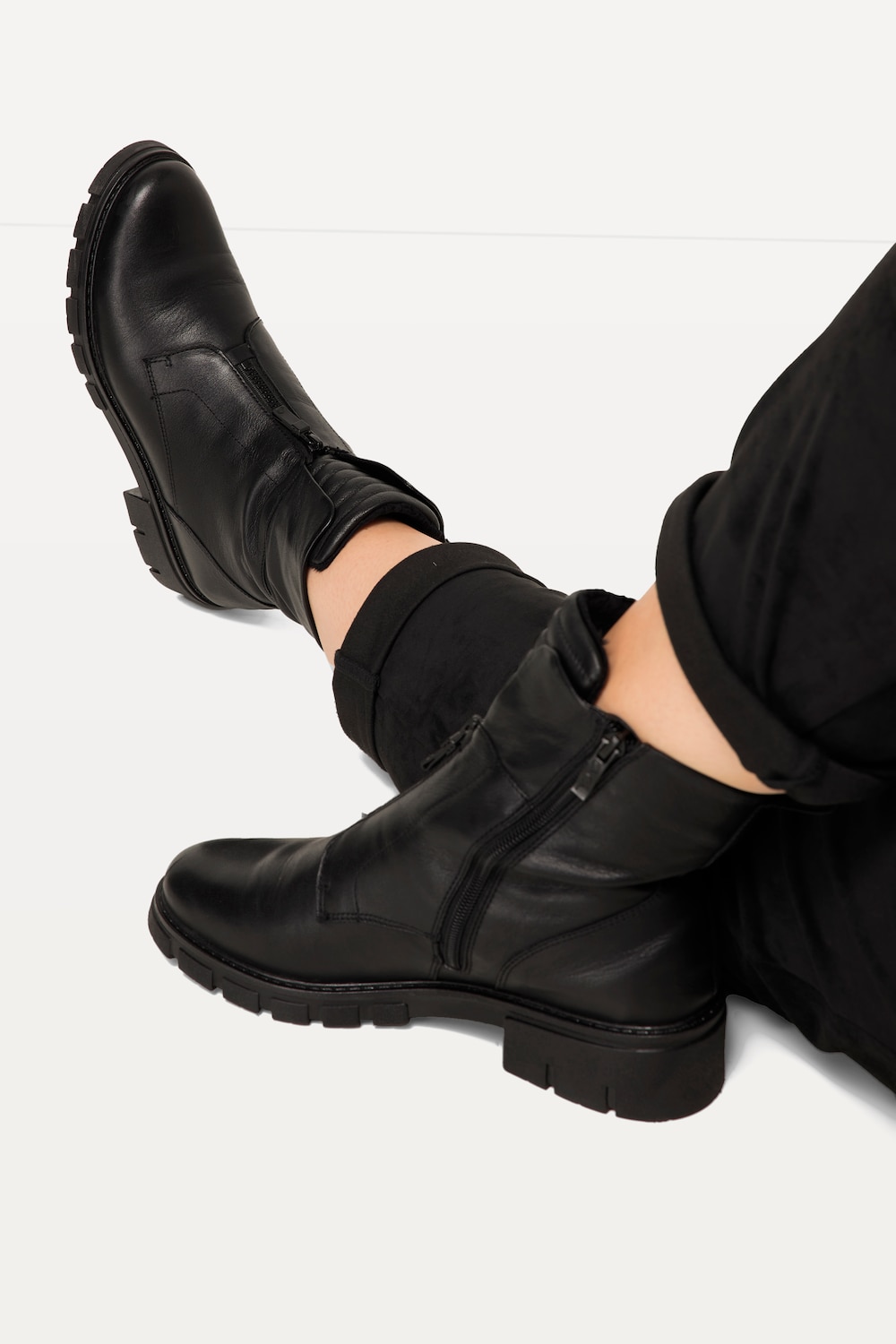 Ara Lederboots, Damen, schwarz, Größe: 38, Leder/Sonstige/Synthetische Fasern, Ulla Popken von Ulla Popken