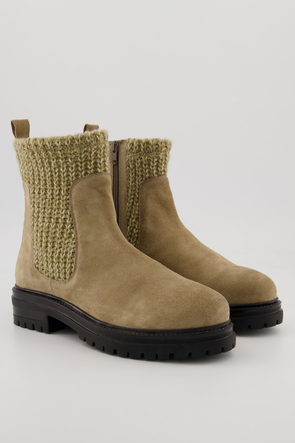 Chelsea-Boots, Damen, beige, Größe: 44, Polyester/Leder, Ulla Popken von Ulla Popken