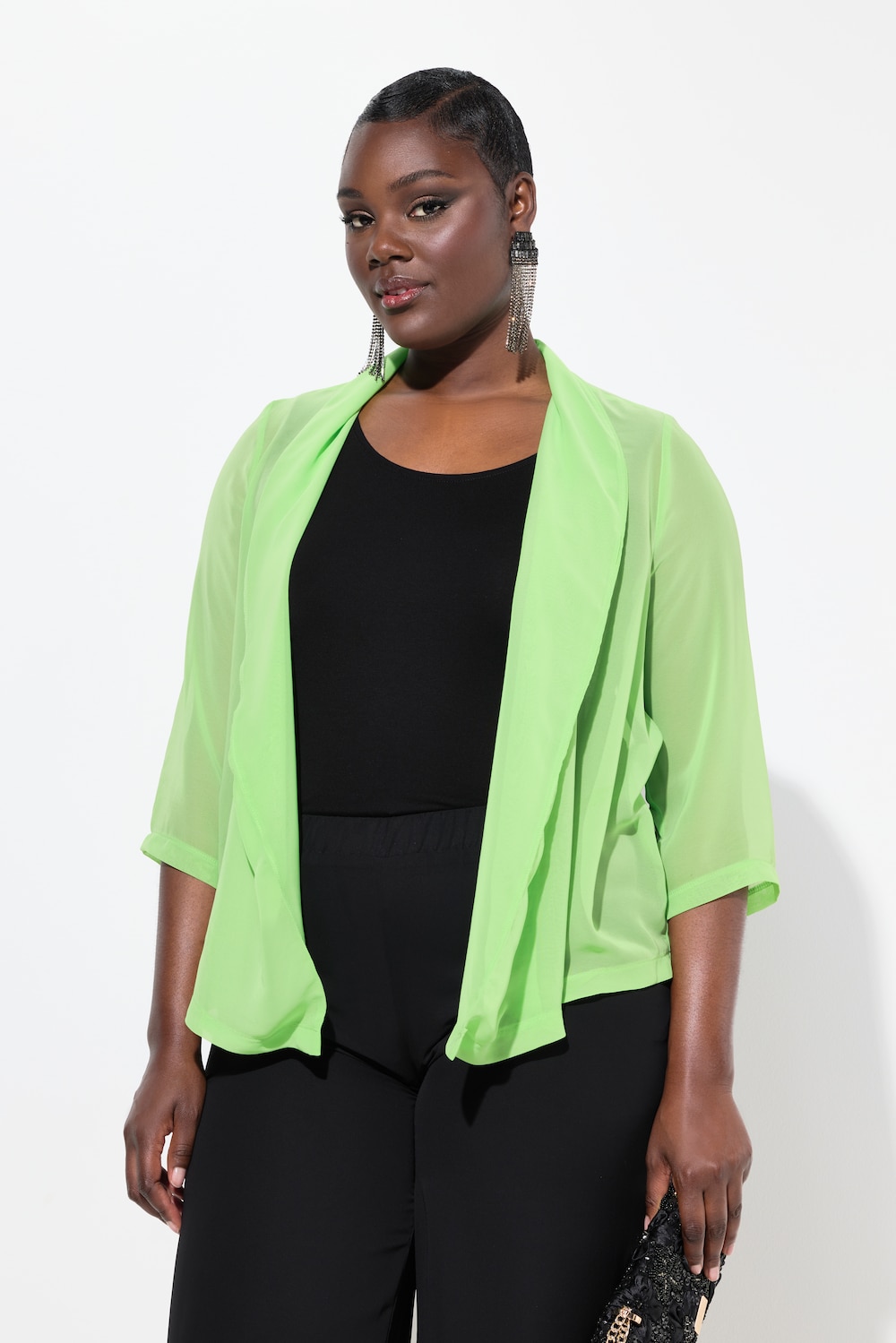 Große Größen Chiffonjacke, Damen, grün, Größe: 54/56, Polyester, Ulla Popken Große Größen Chiffonjacke, Damen, grün, Größe: 54/56, Polyester, Ulla Popken von Ulla Popken