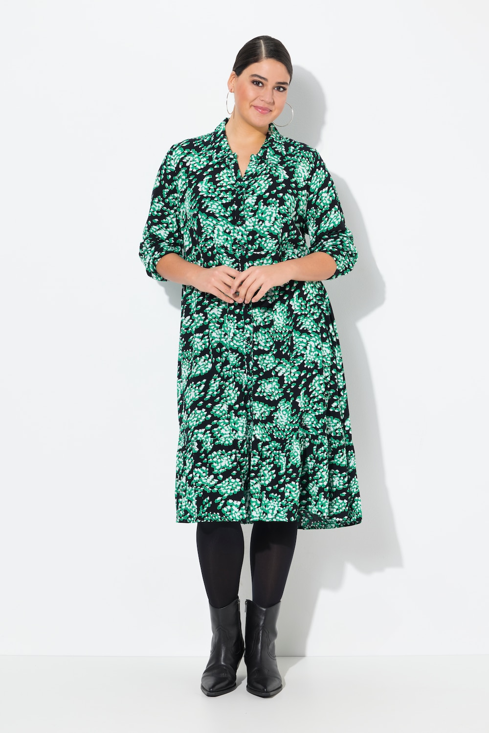 Große Größen Hemdblusenkleid, Damen, schwarz, Größe: 46/48, Viskose, Ulla Popken Große Größen Hemdblusenkleid, Damen, schwarz, Größe: 46/48, Viskose, Ulla Popken von Ulla Popken
