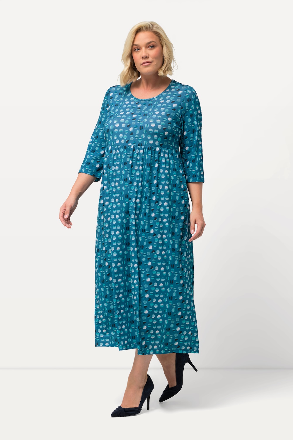 Große Größen Jerseykleid, Damen, blau, Größe: 58/60, Polyester, Ulla Popken von Ulla Popken