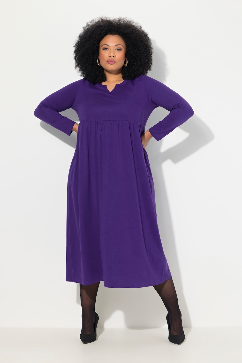 Große Größen Kleid, Damen, lila, Größe: 58/60, Baumwolle, Ulla Popken von Ulla Popken