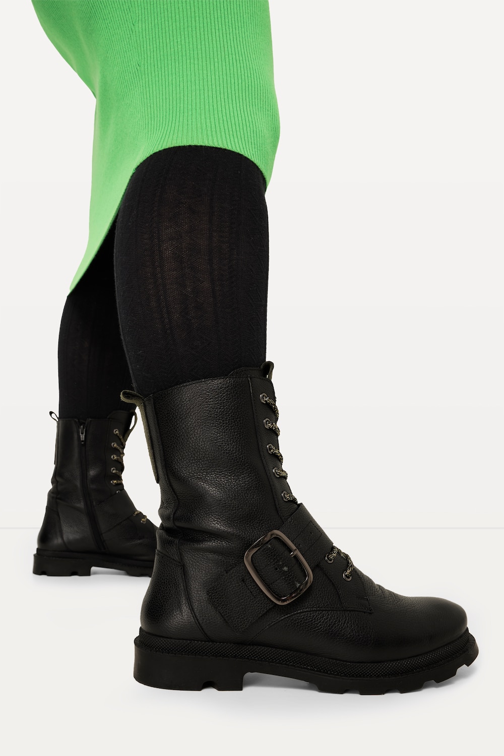 Leder-Boots, Damen, schwarz, Größe: 41, Polyester/Leder, Ulla Popken von Ulla Popken