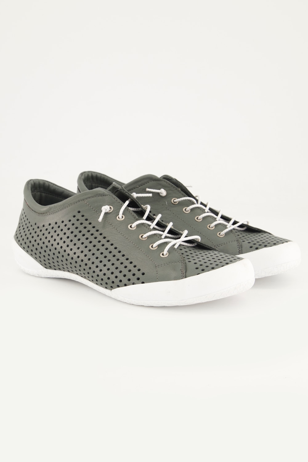 Große Größen Leder-Sneaker, Damen, grau, Größe: 40, Leder, Ulla Popken Große Größen Leder-Sneaker, Damen, grau, Größe: 40, Leder, Ulla Popken von Ulla Popken