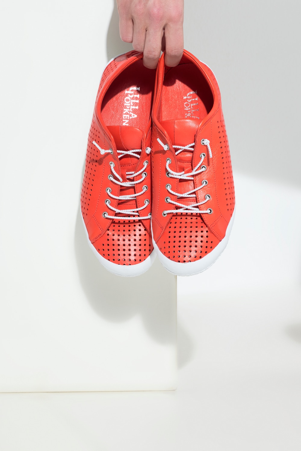 Große Größen Leder-Sneaker, Damen, rot, Größe: 43, Leder, Ulla Popken Große Größen Leder-Sneaker, Damen, rot, Größe: 43, Leder, Ulla Popken von Ulla Popken