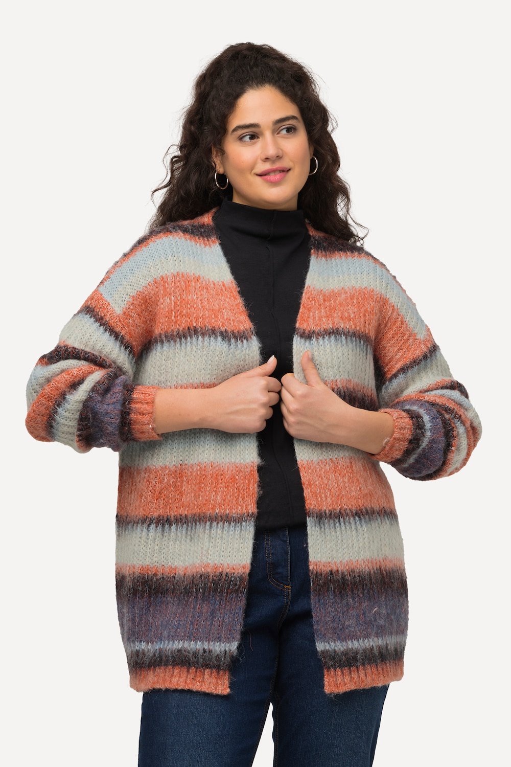 Große Größen Long-Strickjacke, Damen, orange, Größe: 50/52, Synthetische Fasern/Polyester, Ulla Popken Große Größen Long-Strickjacke, Damen, orange, Größe: 50/52, Synthetische Fasern/Polyester, Ulla Popken von Ulla Popken