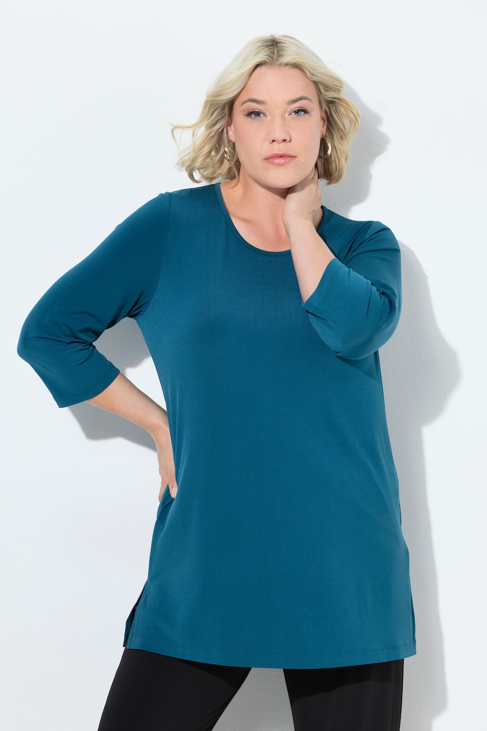 Große Größen Longshirt, Damen, blau, Größe: 46/48, Polyester, Ulla Popken Große Größen Longshirt, Damen, blau, Größe: 46/48, Polyester, Ulla Popken von Ulla Popken