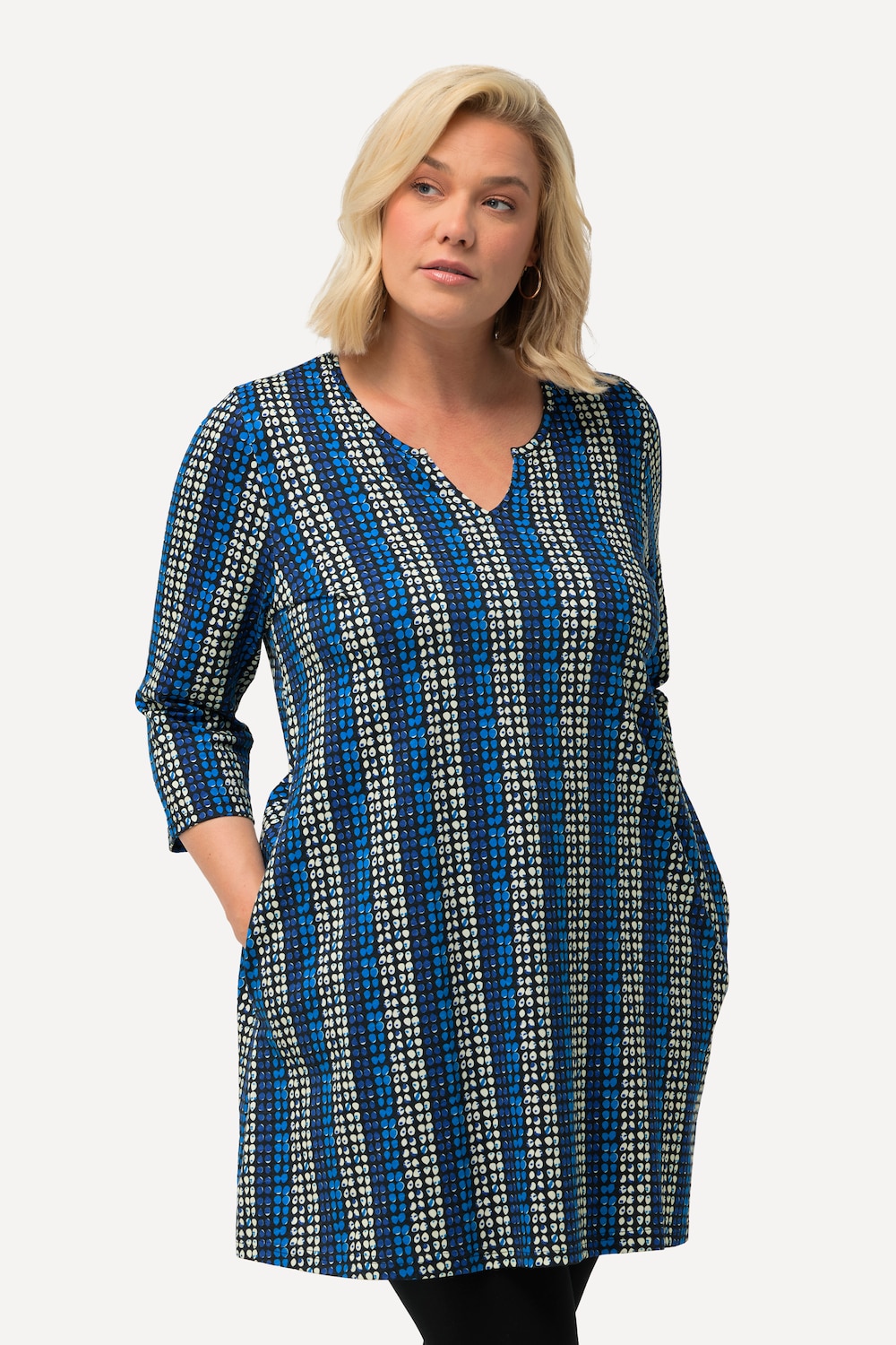 Große Größen Longshirt, Damen, blau, Größe: 50/52, Baumwolle, Ulla Popken von Ulla Popken