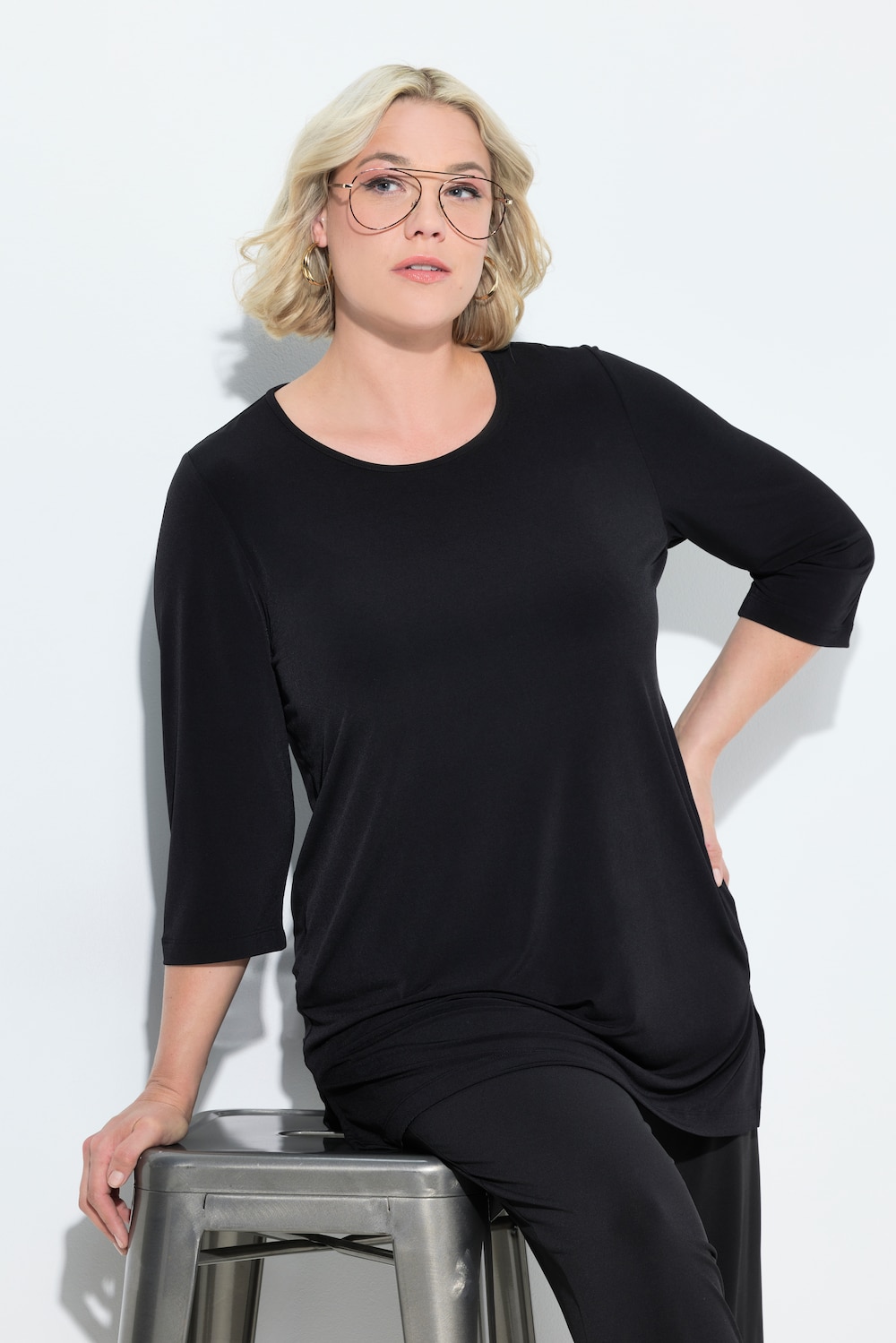 Große Größen Longshirt, Damen, schwarz, Größe: 54/56, Polyester, Ulla Popken Große Größen Longshirt, Damen, schwarz, Größe: 54/56, Polyester, Ulla Popken von Ulla Popken