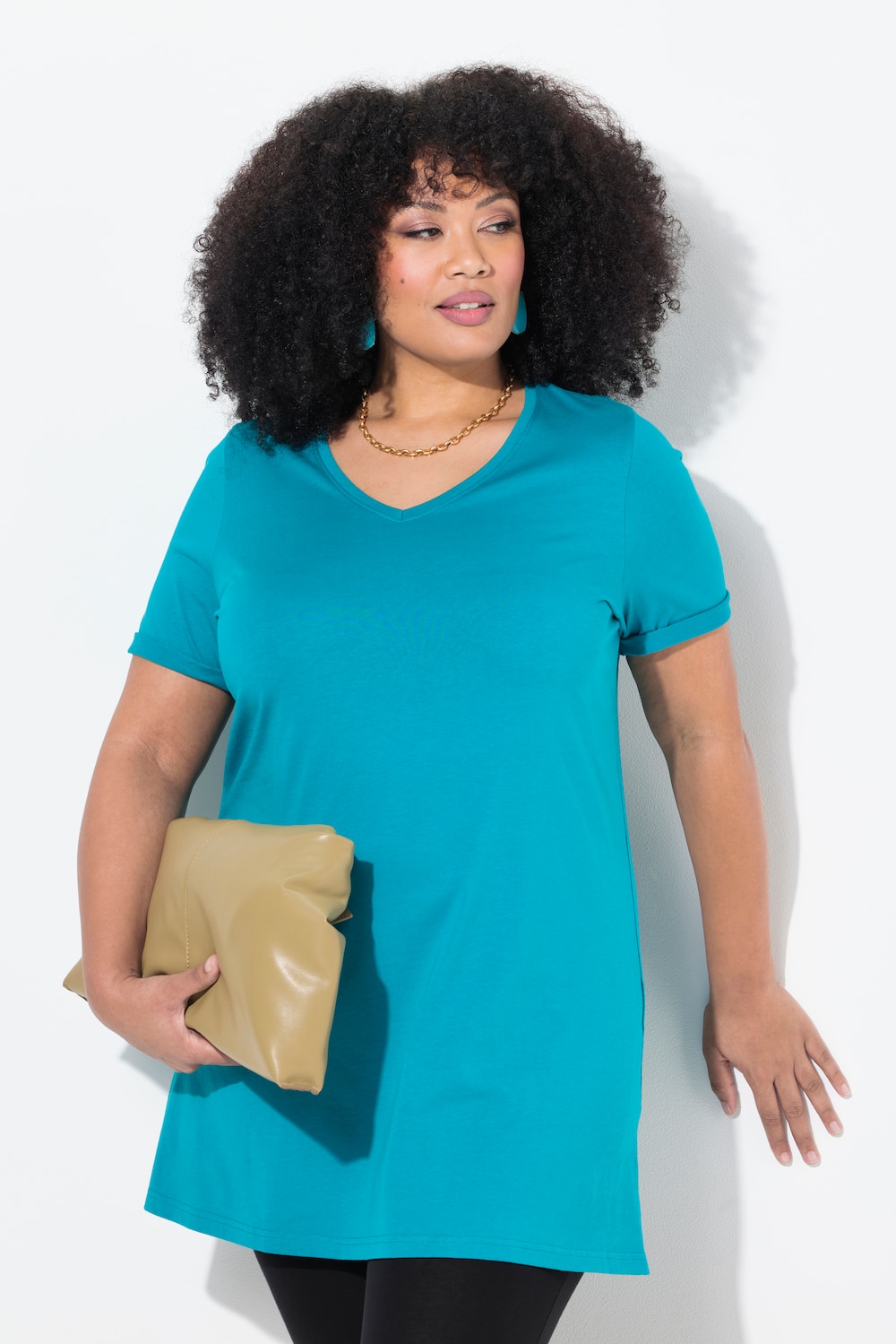 Große Größen Longshirt, Damen, türkis, Größe: 50/52, Baumwolle, Ulla Popken Große Größen Longshirt, Damen, türkis, Größe: 50/52, Baumwolle, Ulla Popken von Ulla Popken