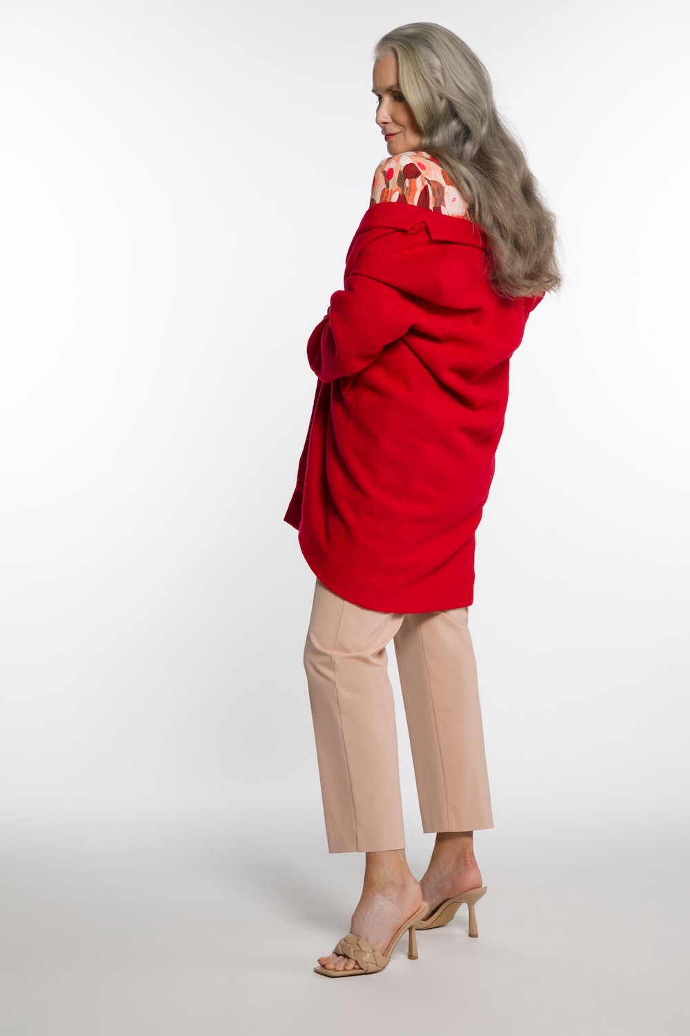 Große Größen Mantel, Damen, rot, Größe: 54, Polyester/Viskose/Wolle, Ulla Popken von Ulla Popken