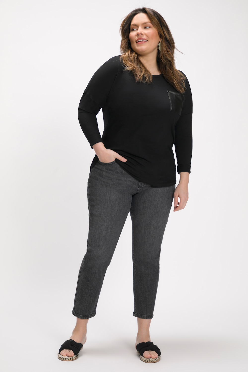 Große Größen Mom-Jeans, Damen, schwarz, Größe: 92, Baumwolle, Ulla Popken von Ulla Popken