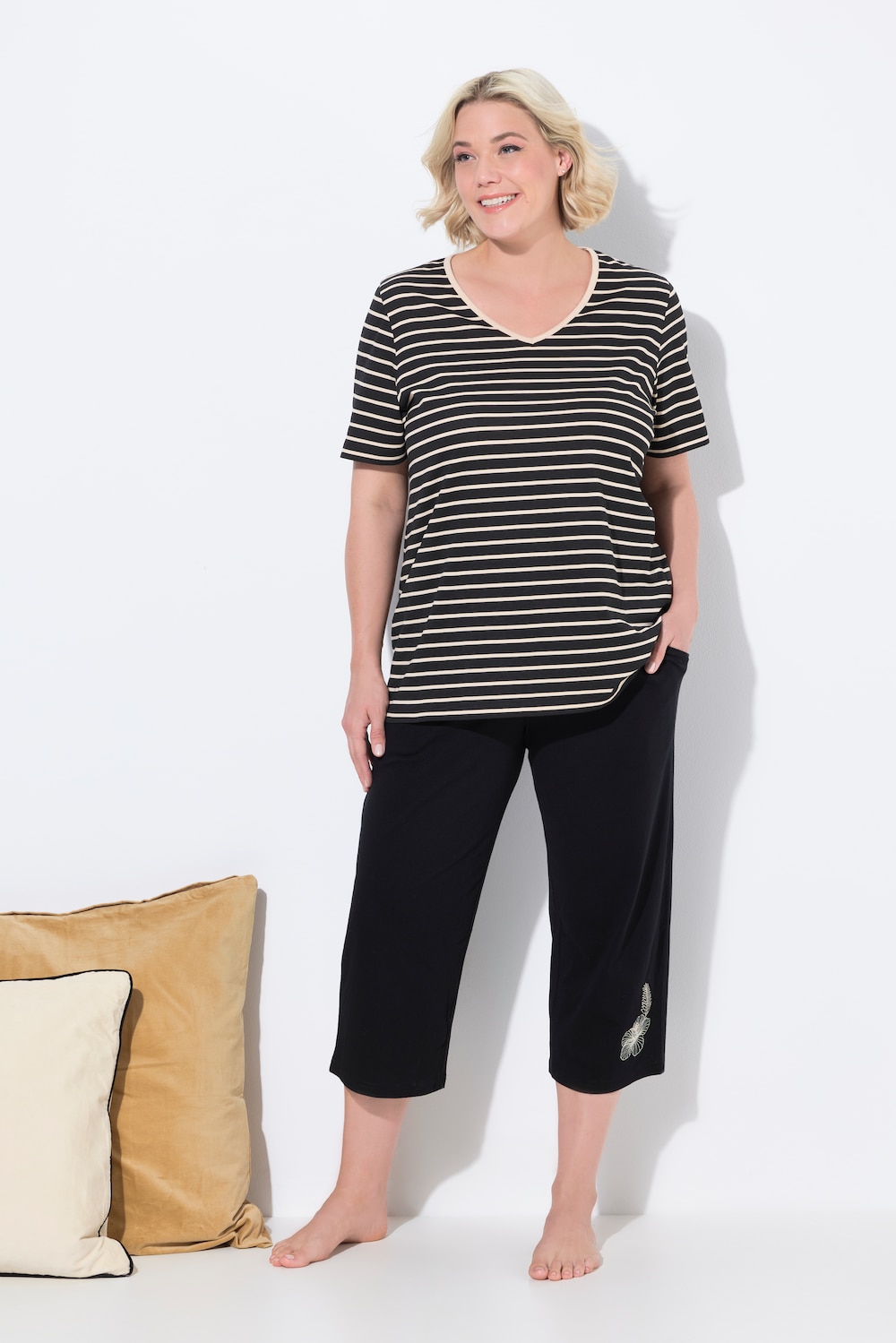 Große Größen Pyjama, Damen, schwarz, Größe: 42/44, Baumwolle, Ulla Popken Große Größen Pyjama, Damen, schwarz, Größe: 42/44, Baumwolle, Ulla Popken von Ulla Popken