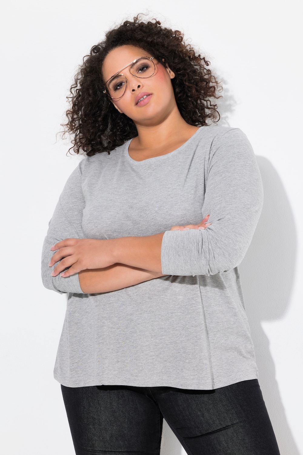 Große Größen Shirt, Damen, grau, Größe: 42/44, Baumwolle/Viskose, Ulla Popken Große Größen Shirt, Damen, grau, Größe: 42/44, Baumwolle/Viskose, Ulla Popken von Ulla Popken