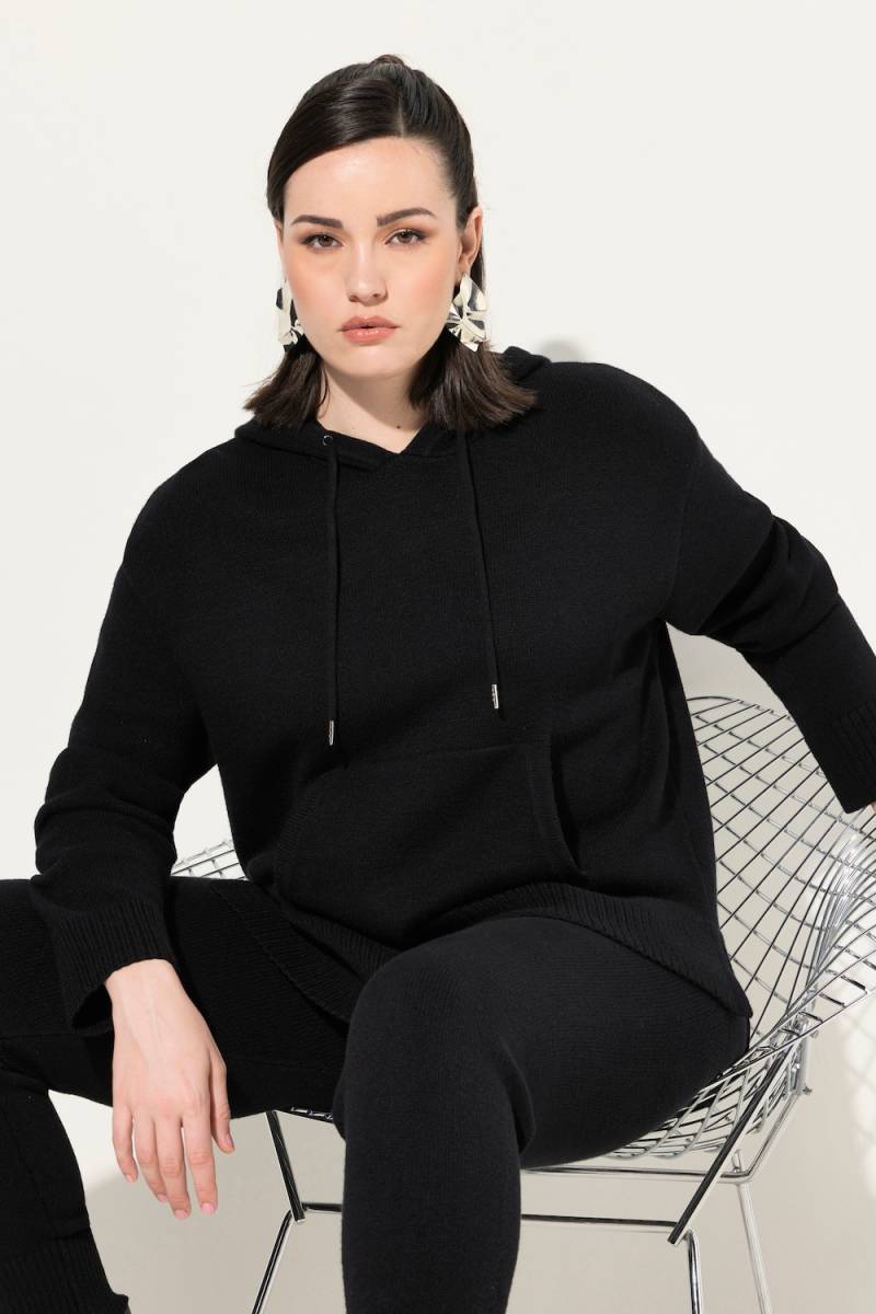 Große Größen Strick-Hoodie, Damen, schwarz, Größe: 58/60, Viskose/Polyester/Synthetische Fasern, Ulla Popken von Ulla Popken