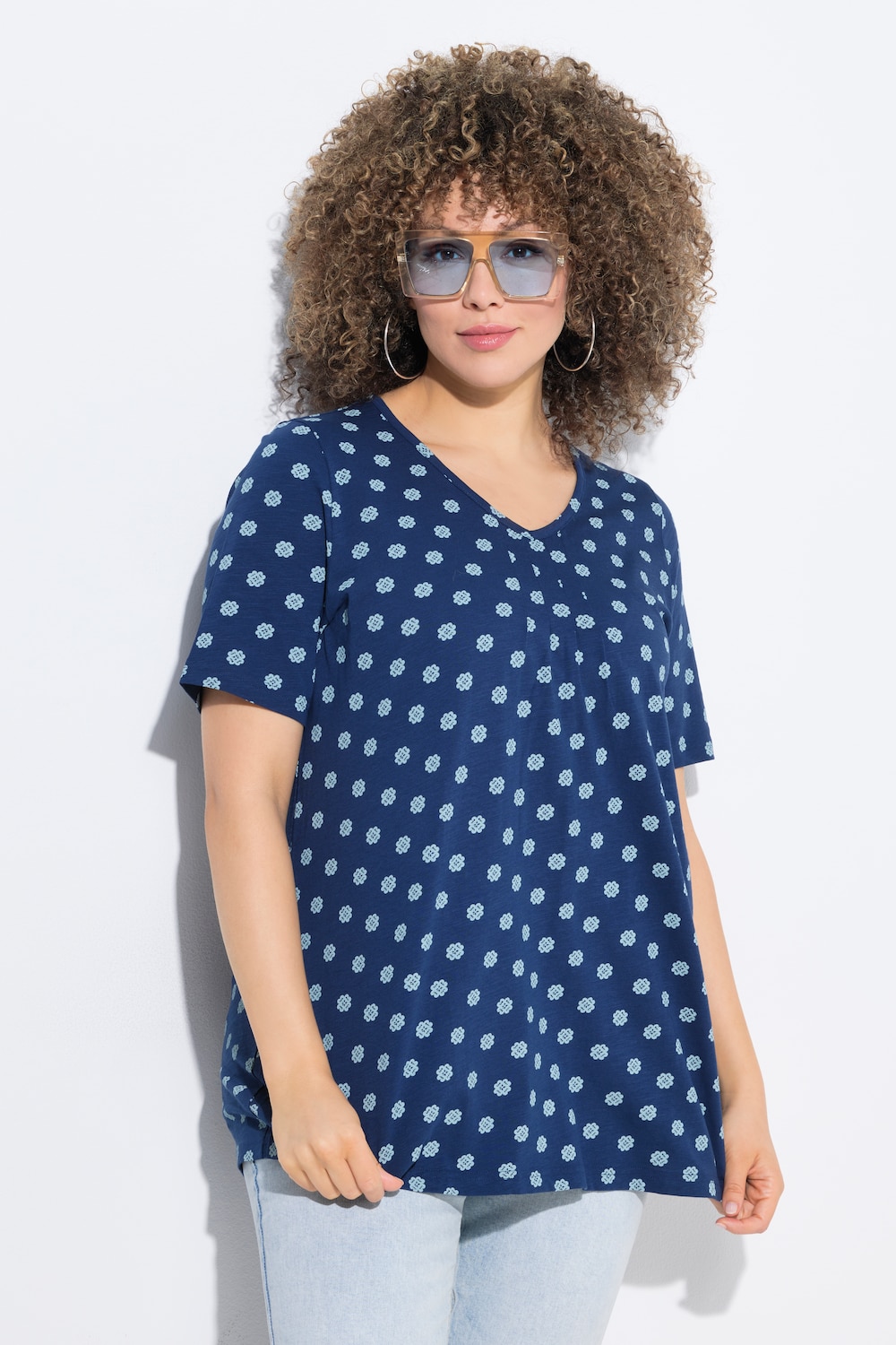 Große Größen T-Shirt, Damen, blau, Größe: 42/44, Baumwolle, Ulla Popken Große Größen T-Shirt, Damen, blau, Größe: 42/44, Baumwolle, Ulla Popken von Ulla Popken