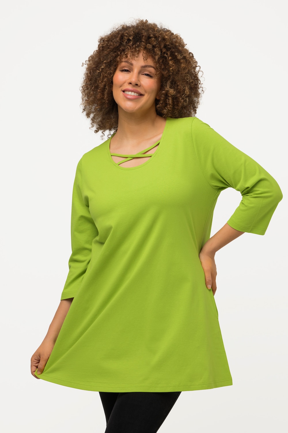Große Größen T-Shirt, Damen, grün, Größe: 42/44, Baumwolle, Ulla Popken von Ulla Popken