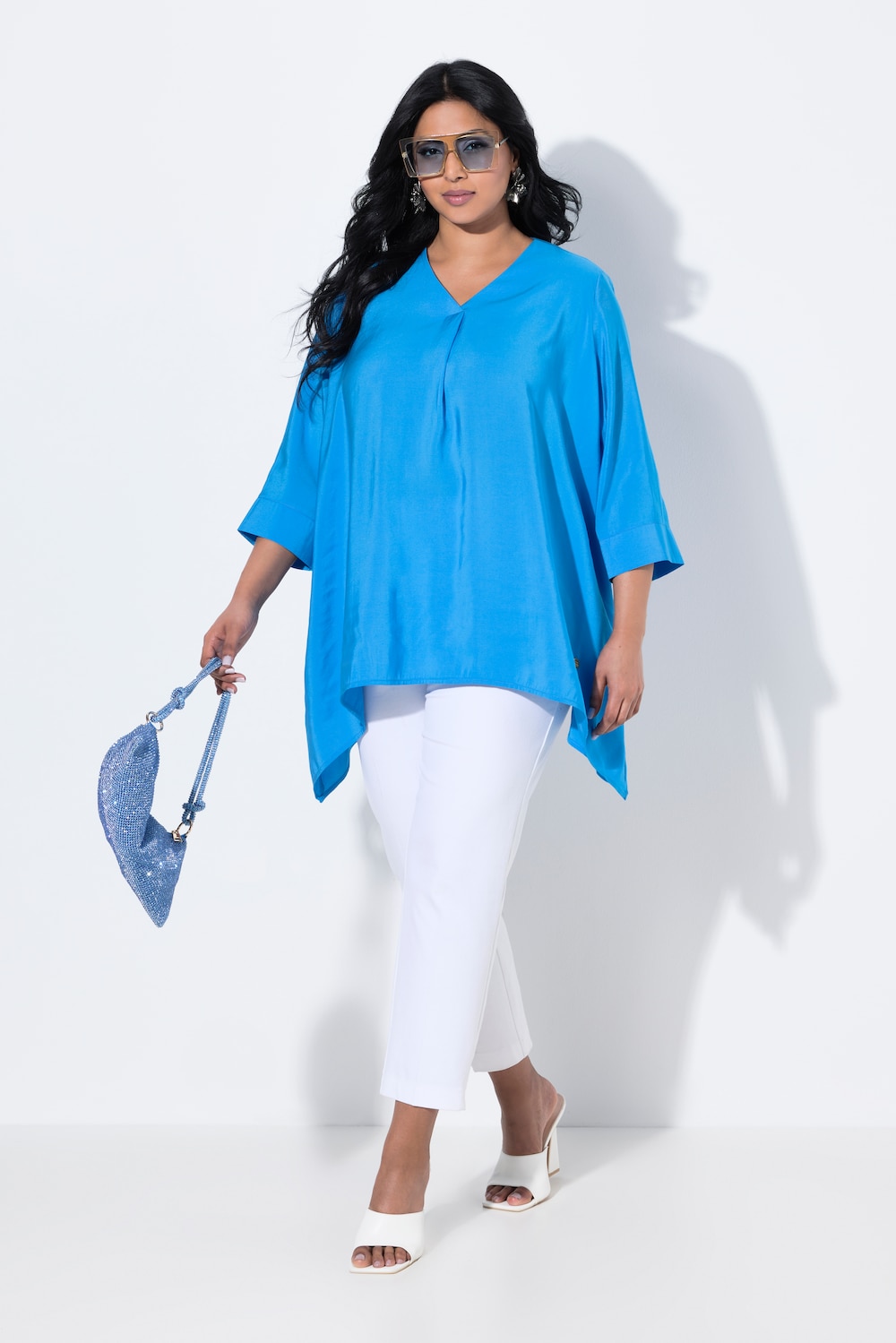 Große Größen Tunika, Damen, blau, Größe: 50/52, Synthetische Fasern/Polyester, Ulla Popken Große Größen Tunika, Damen, blau, Größe: 50/52, Synthetische Fasern/Polyester, Ulla Popken von Ulla Popken
