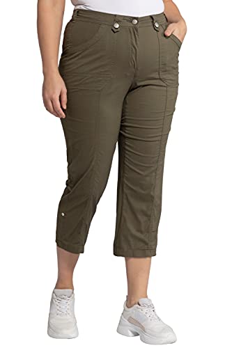 Ulla Popken Damen 7/8-Cargohose PANTS, khaki, W36 / L32 von Ulla Popken