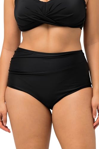 Ulla Popken Damen Bikinihose Miriam, Uni Bikini-Unterteile, Schwarz, 54 EU von Ulla Popken