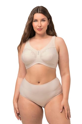 Ulla Popken Damen Entlastungs-BH, ohne Bügel, Strassanhänger, Cup C - G BRA, perlweiß, 125D von Ulla Popken