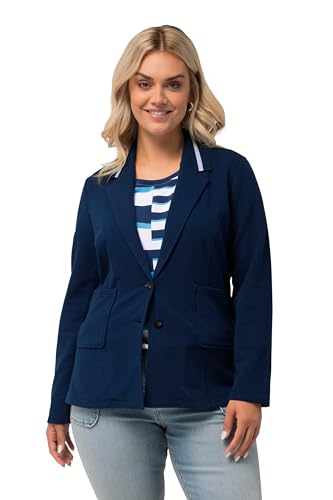 Ulla Popken, Damen, große Größen, Jersey Blazer mit Rippkragen von Ulla Popken