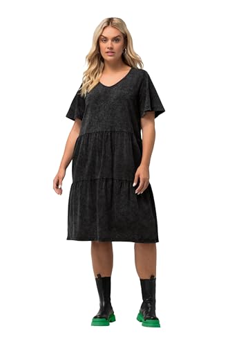 Ulla Popken, Damen, große Größen, Jerseykleid, Jeansoptik, A-Linie, V-Ausschnitt, Halbarm von Ulla Popken