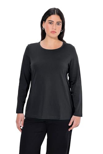 Ulla Popken Damen Langarm-shirt, Schwarz, 50-52 EU von Ulla Popken