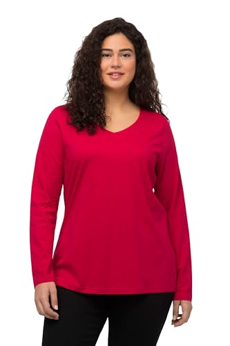 Ulla Popken Damen Langarm-v-shirt, Rot, 50-52 EU Ulla Popken Damen Langarm-v-shirt, Rot, 50-52 EU von Ulla Popken