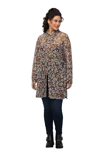 Ulla Popken Damen Meshbluse mit Blumendruck Bluse, Oliv, 50-52 Ulla Popken Damen Meshbluse mit Blumendruck Bluse, Oliv, 50-52 von Ulla Popken