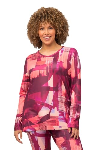 Ulla Popken Damen Ski-Funktionsshirt Abstrakt, Loop T-Shirt, Purpurrot, 58-60 von Ulla Popken