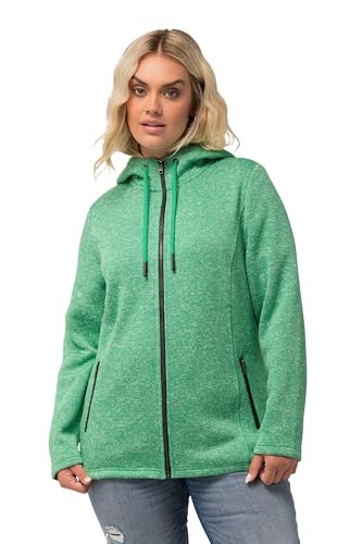 Ulla Popken Damen Strickfleece-Jacke, Kapuze, Reißverschlusstaschen Sweatjacken, Grün, 54-56 EU Ulla Popken Damen Strickfleece-Jacke, Kapuze, Reißverschlusstaschen Sweatjacken, Grün, 54-56 EU von Ulla Popken